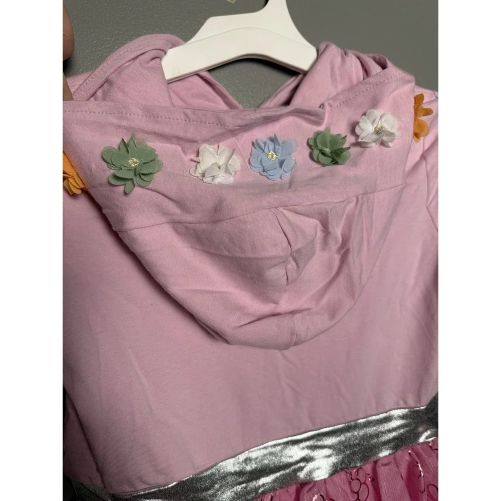 Bluey Character Girls Dress Pink Taffeta‎ Tutu Hoodie Sz L (10/12)